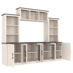 Meuble TV Moderne pour Téléviseur de 55 Pouces avec Station de Chargement, Console Multimédia avec Grands Placards de Rangement, Meuble TV pour Salon-Panipeachy