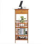 Table d'appoint en bois massif avec rangement