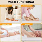 Commode de chambre d'enfant Coolmee avec plan à langer, commode bébé à 6 tiroirs avec kit anti-basculement, plateau étanche et rails de sécurité pour l'organisation du rangement