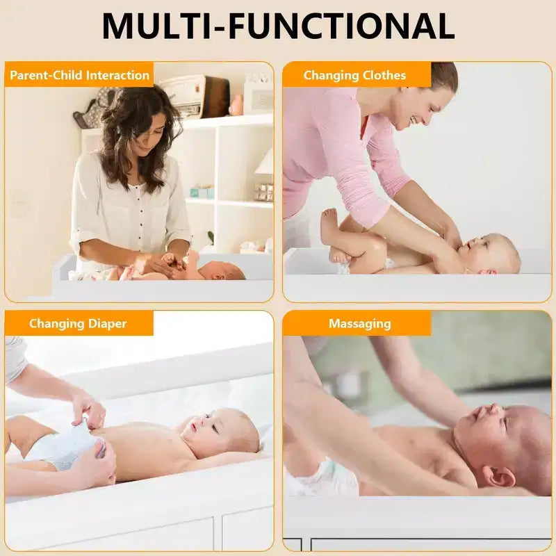 Commode de chambre d'enfant Coolmee avec plan à langer, commode bébé à 6 tiroirs avec kit anti-basculement, plateau étanche et rails de sécurité pour l'organisation du rangement