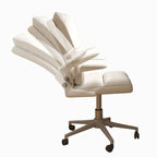 Chaise de bureau pivotante réglable en tissu blanc moderne