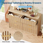 Commode à 8 tiroirs pour chambre à coucher, grande commode cannelée, organisateur de rangement en bois, armoire de rangement pour chambre à coucher, salon, maison