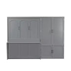 Lit escamotable Queen Size Whisen Modern Design, se pliant dans une armoire avec penderie