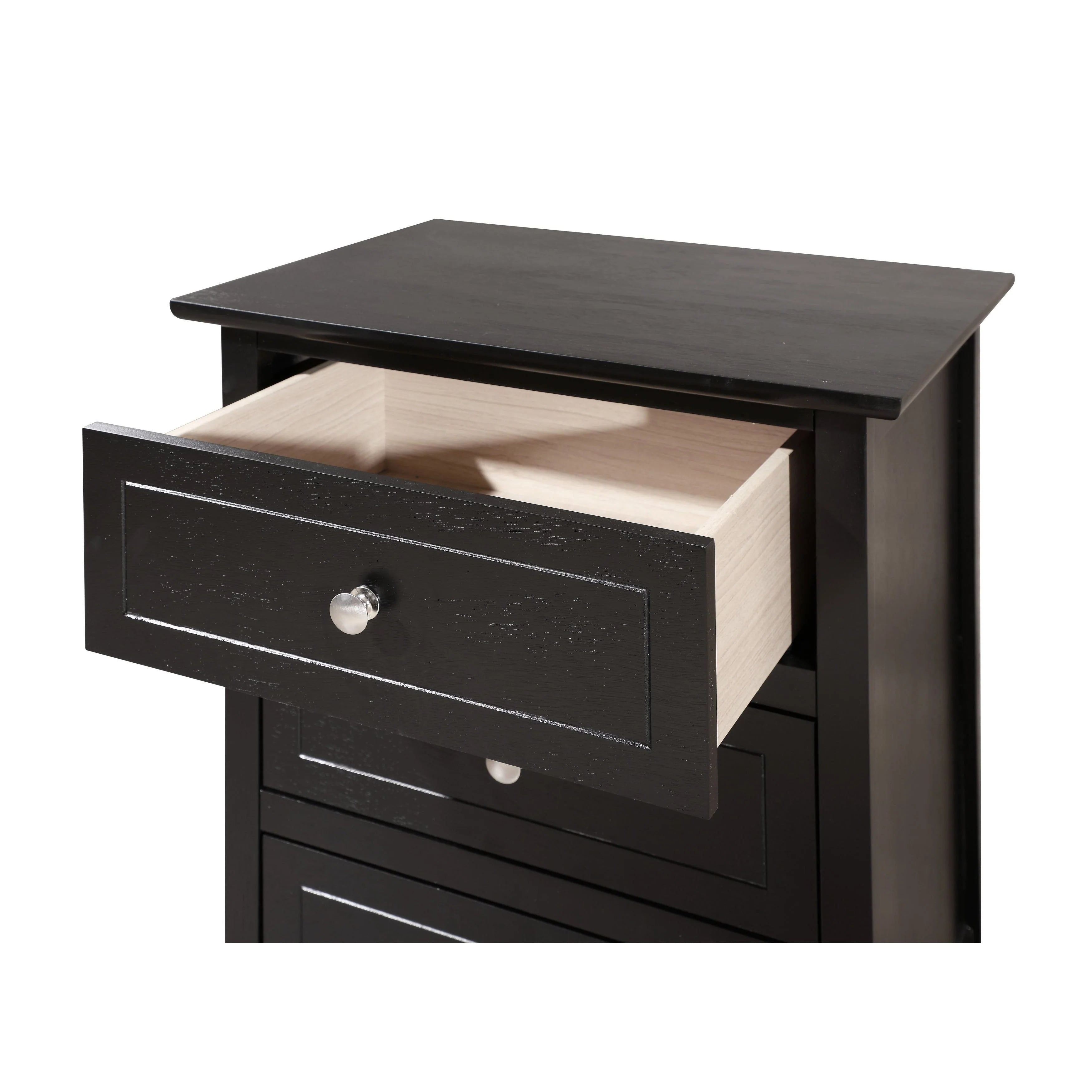 Table de chevet Daniel de style transitionnel en bois, à 3 tiroirs