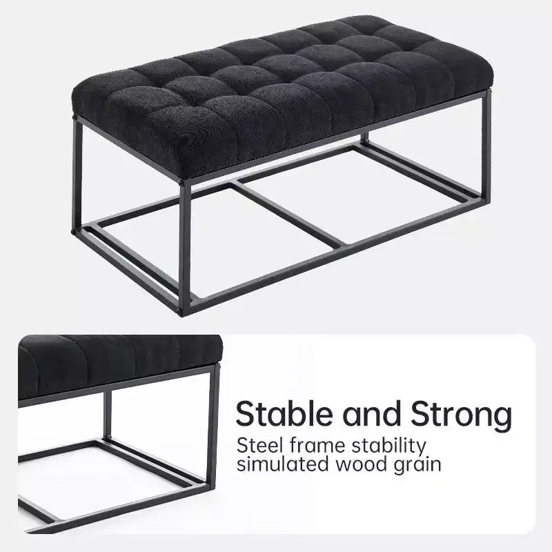Banc de rangement ottoman TUYOHW avec pieds, 40,6 x 76,2 x 40,9 cm, pour salon, chambre et entrée