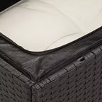 vidaXL Ensemble de canapés de jardin noir, blanc crème