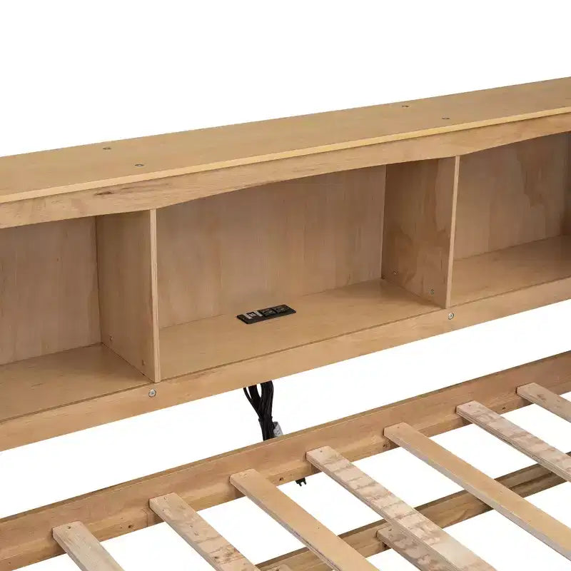 Lit de repos double Whisen Morden Design avec lit gigogne, armoires de rangement et ports USB