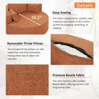 Fauteuil baril accent en chenille, Fauteuil de salon, Fauteuil rond avec base pivotante à 360 degrés et 3 coussins amovibles
