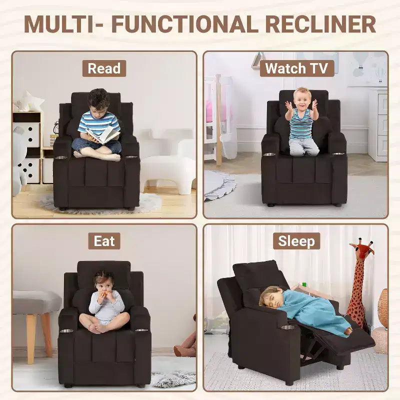 Fauteuil inclinable pour enfants Home Imports Emporium, fauteuil inclinable en peluche pour les tout-petes de 15 ans, fauteuil rembourré confortable pour chambre d'enfant ou chambre à coucher