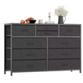 Commode à 10 tiroirs pour chambre, commode avec bacs en tissu, meuble TV pour téléviseurs jusqu'à 5 pouces, organisateur de rangement