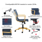 Chaise de bureau à dossier cannelé LUXMOD pour ordinateur et télétravail