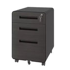 Classeur mobile à 3 tiroirs de 23", en acier laminé à froid noir, verrouillable sous le bureau (5 roulettes anti-basculement pour dossiers A4/Legal/Letter)