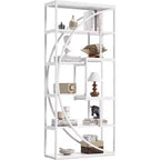 Étagère à livres Lantine de 70,8 pouces, bibliothèque industrielle en métal, bibliothèque haute à 6 niveaux, organisateur de rangement d'étagères d'affichage blanc pour salon et bureau