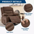 Fauteuil relax pivotant manuel à 360°, canapé planeur avec porte-gobelets et poches, fauteuil confortable pour la chambre de bébé, le salon et la chambre à coucher
