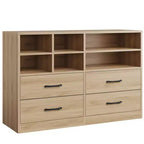 2 commodes en bois pour chambre à coucher avec étagères réglables, commodes modernes avec rangement ouvert, meuble TV pour salon, couloir