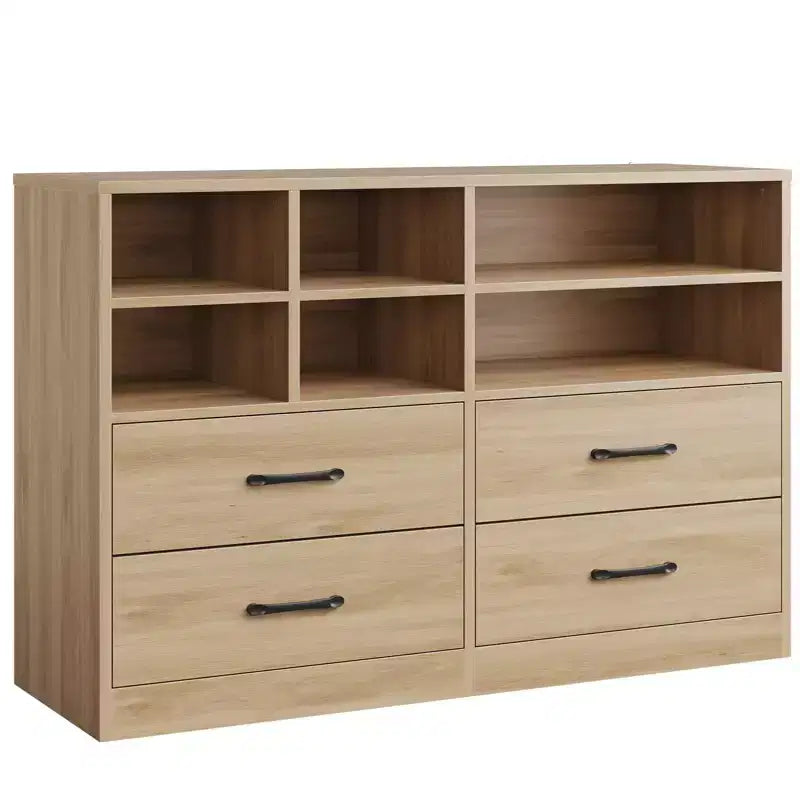 2 commodes en bois pour chambre à coucher avec étagères réglables, commodes modernes avec rangement ouvert, meuble TV pour salon, couloir