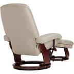 Fauteuil Inclinable BenchMaster Kyle en Faux Cuir Taupe Fauteuil Moderne avec Repose-pieds Ottomane Inclinable Manuellement Ergonomique et Pivotant pour Chambre Salon Lecture