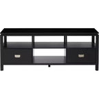 Meuble TV Kings Brand Furniture 54 po en bois fini noir avec rangement