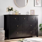 Commode à 7 tiroirs COZONY de 137 cm de large pour chambre à coucher, commode moderne avec rangement profond, organisateur de vêtements pour salon, couloir