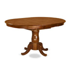 East West Furniture Ensemble de salle à manger 5 pièces - une table à manger ovale et 4 chaises solides, marron selle (options de type de siège)