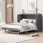 Lit escamotable grand lit/deux places avec grands tiroirs et ports USB - ModernLuxe