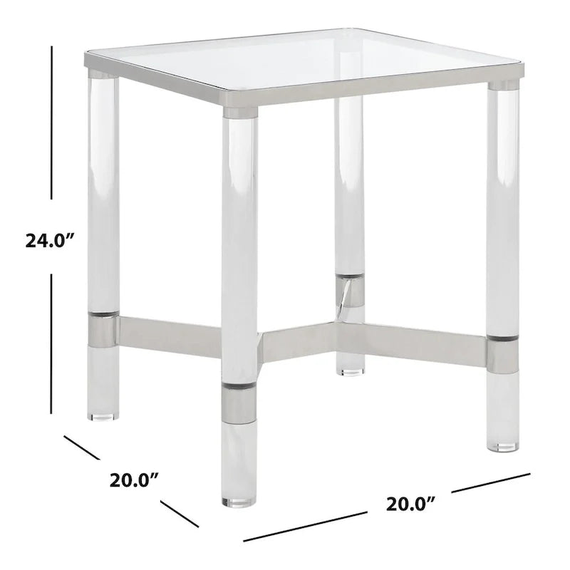 Table d'appoint en acrylique - 50,8 cm (L) x 50,8 cm (P) x 61 cm (H)
