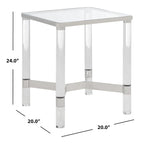 Table d'appoint en acrylique - 50,8 cm (L) x 50,8 cm (P) x 61 cm (H)