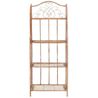 SAFAVIEH Bryn Étagère de boulanger d'extérieur victorienne en fer forgé à 4 niveaux - 63,5 cm l x 38,1 cm P x 160 cm H - 25L x 15P x 63H