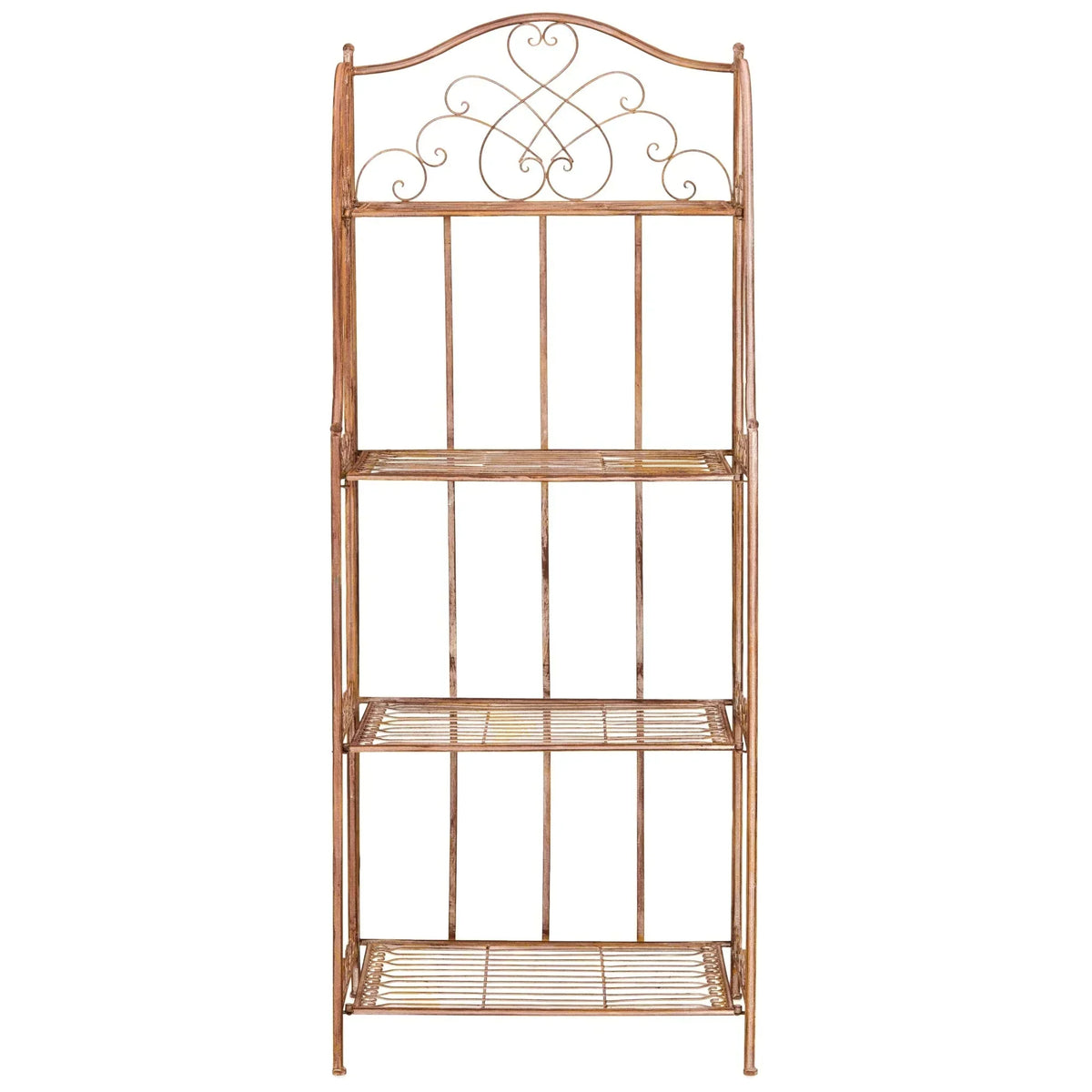 SAFAVIEH Bryn Étagère de boulanger d'extérieur victorienne en fer forgé à 4 niveaux - 63,5 cm l x 38,1 cm P x 160 cm H - 25L x 15P x 63H