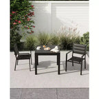Ensemble de 4 chaises empilables de terrasse, chaises de salle à manger empilables d'extérieur en aluminium avec tissu textilène respirant pour l'extérieur, la terrasse, le patio, le jardin