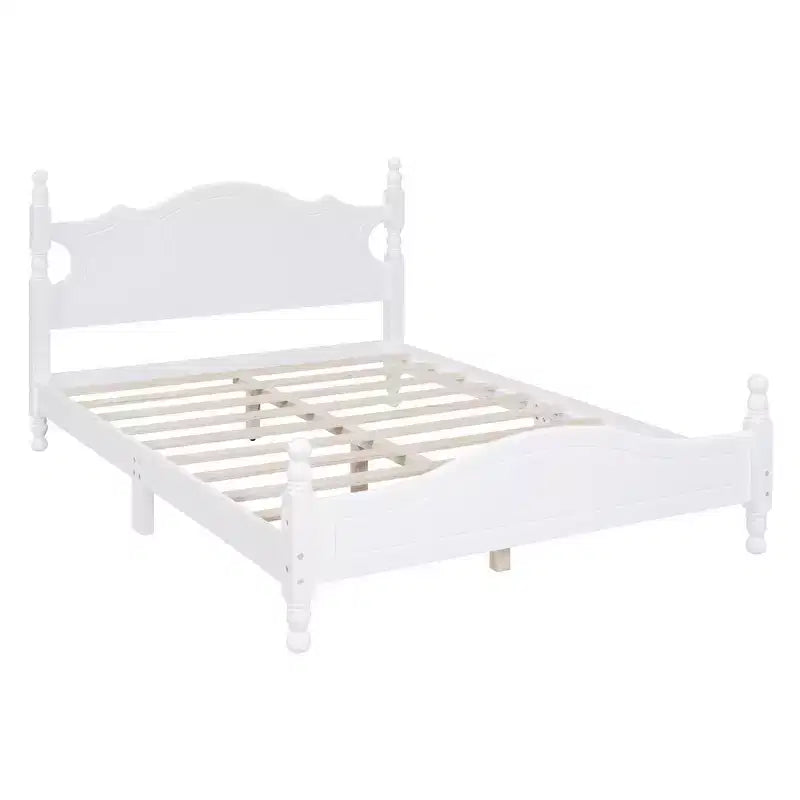 Cadre de lit plateforme en bois Queen Size Whisen, lit plateforme avec support à lattes en bois