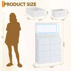 Commode intelligente à 11 tiroirs en tissu, organisateur de rangement industriel avec dispositif anti-basculement pour chambre à coucher, salon, placard