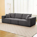 Canapé modulaire moderne linéaire 108 places avec méridienne, tissu velours côtelé, aucun assemblage requis, canapé-lit convertible à compression