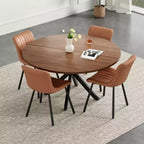 Table à manger ronde de 47 po, table basse moderne du milieu du siècle pour 4 à 6 personnes