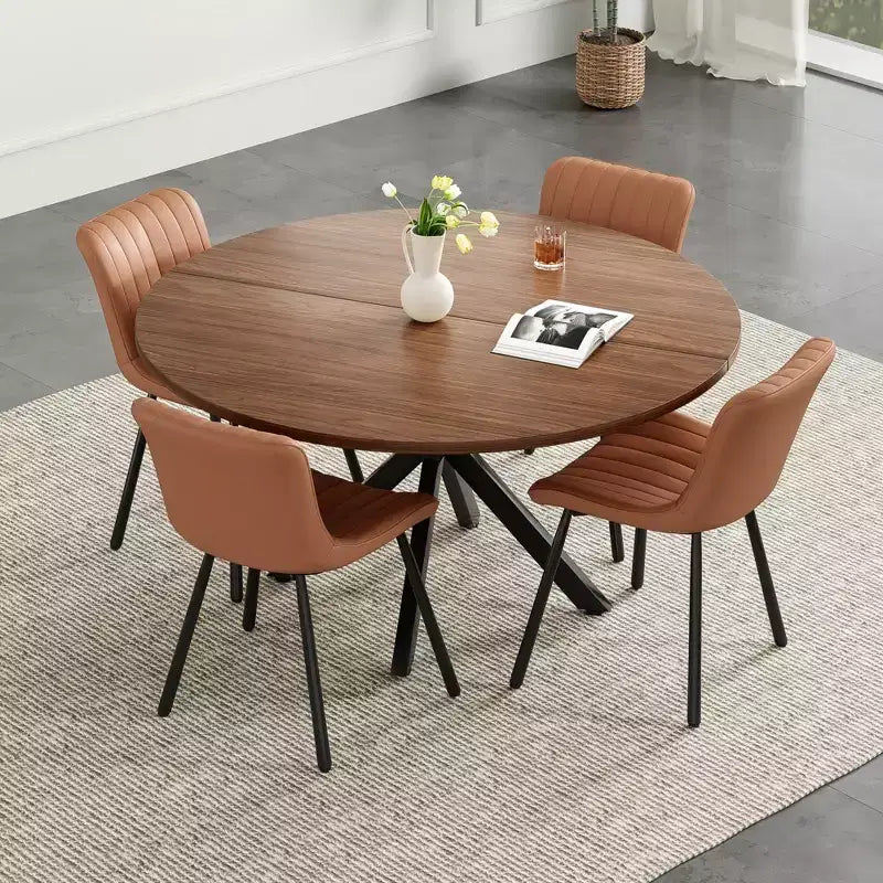 Table à manger ronde de 47 po, table basse moderne du milieu du siècle pour 4 à 6 personnes