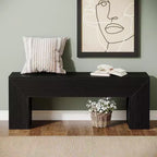 Banc d'entrée en bois Lantine47'', banc d'entrée de style ferme avec rangement pour salon, chambre à coucher, couloir, assemblage facile, brun chêne