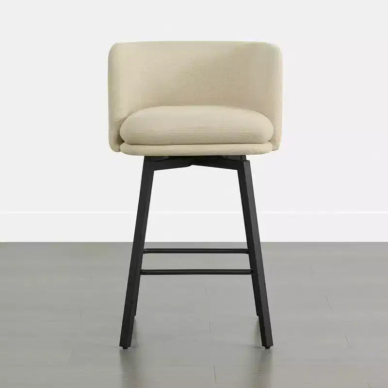 Tabouret de comptoir pivotant Spruce&Spring avec dossier incurvé, assise double épaisseur et piètement en métal