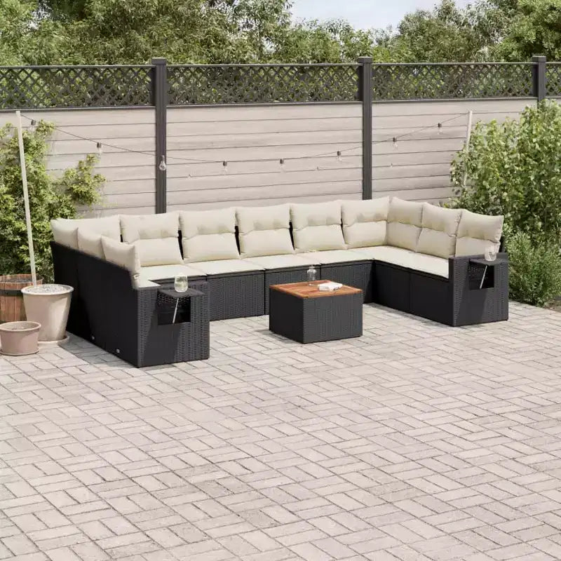 vidaXL Salon de jardin en acacia massif et polyester Naturel