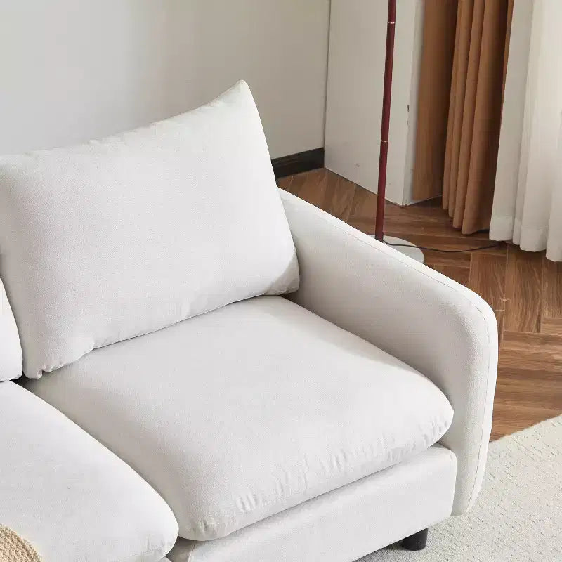 Canapé d'angle rembourré moderne 3 places Christopher Knight Home Acker 99,5, blanc