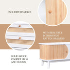 Meuble TV en rotin de style ferme moderne