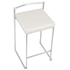 Tabouret de comptoir Silver Orchid Forrest en acier inoxydable empilable et entièrement soudé (lot de 2)