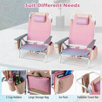 Lot de 4 chaises de plage pliantes de randonnée Costway, 5 positions d'extérieur - Voir détails