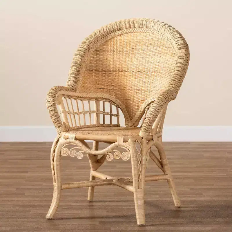 Fauteuil d'appoint Ratu en rotin de Bali et Pari : Fait à la main, design bohème, aucun assemblage requis