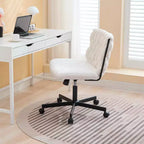 Chaise de bureau à roulettes, Chaise croisée en tissu gris, Chaise de bureau pivotante à roulettes, Chaise d'ordinateur à siège large, Chaise de vanité réglable en hauteur