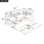 Lit de repos double Whisen Morden Design avec lit gigogne, armoires de rangement et ports USB