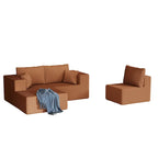 Canapé modulaire d'angle en velours côtelé 108.3 avec méridienne