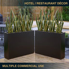 Jardinière Métallique Haute pour Plantes d'Extérieur, 38 po L x 10 po l x 30 po H, Longue et Haute Jardinière en Métal - 38x30x10