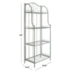 SAFAVIEH Bryn Étagère de boulanger d'extérieur victorienne en fer forgé à 4 niveaux - 63,5 cm l x 38,1 cm P x 160 cm H - 25L x 15P x 63H