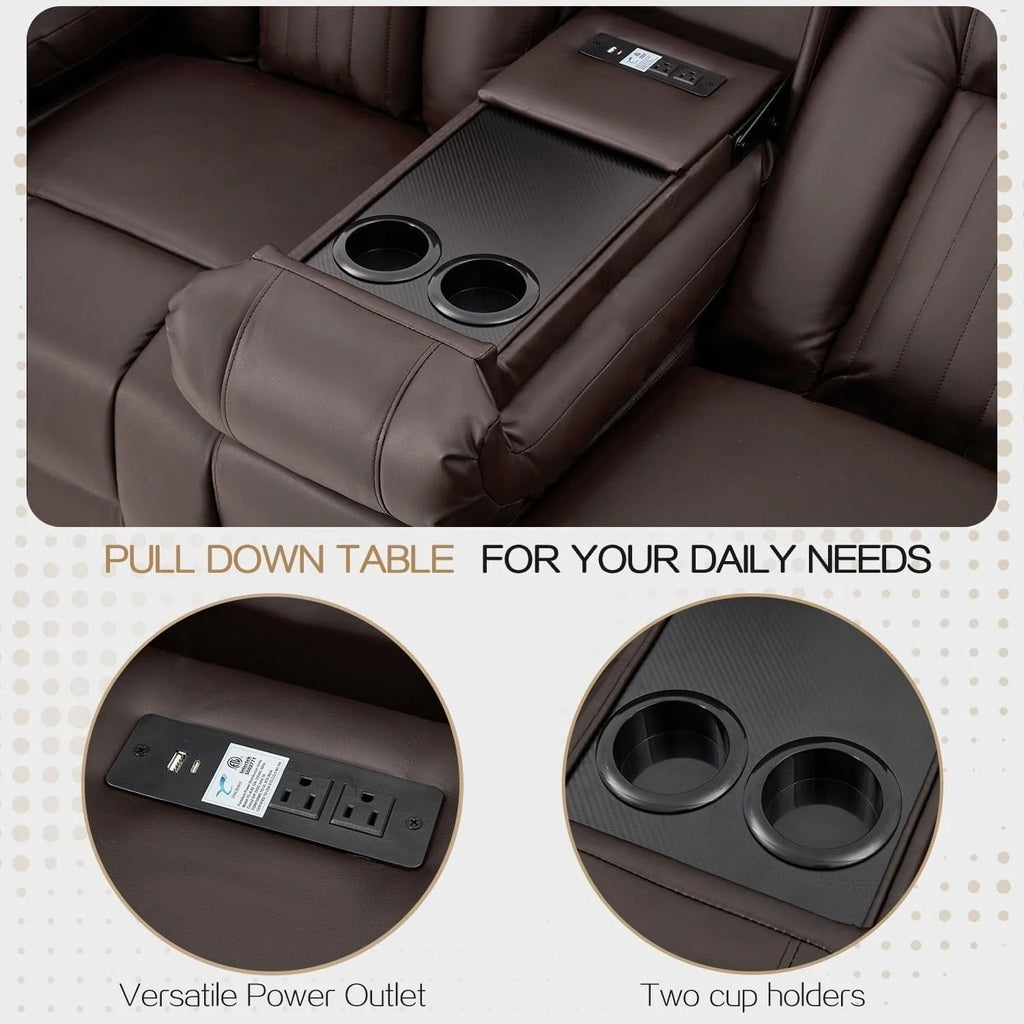 Canapé inclinable manuel AECOJOY pour VR, siège de cinéma maison en PU avec console