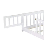 Lit au sol pleine grandeur Luxystar avec clôture et porte pour chambre d'enfant